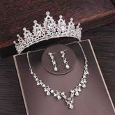 Bridal Rhinestone Crown Necklace Set Wedding Accessories